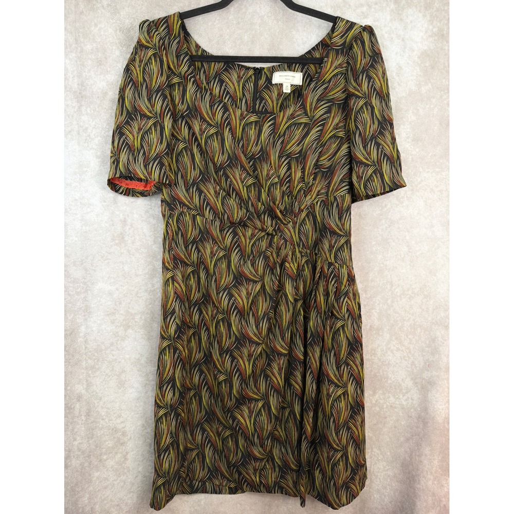 Moulinette Soeurs Anthropologie 100% Silk‎ Dress Abstract Print Size 10